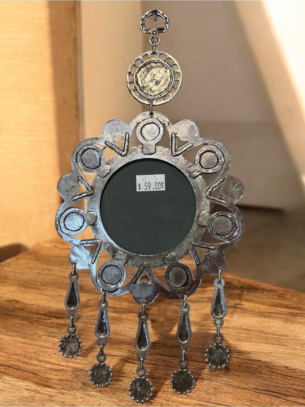 Antique Silver Mirror Amulets Decorative Wall Accent - Picture 7 of 9